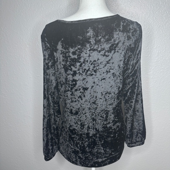 DG2 Diane Gilman Large Black Velvet top - Picture 5 of 9
